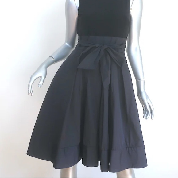 Lauren Ralph Lauren Petites Pleated Cocktail Dress Black Taffeta - Picture 9 of 11